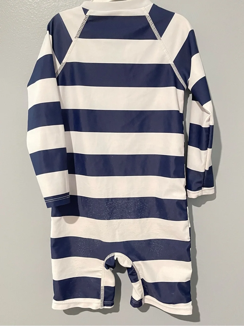 Shein | Toddler Boy | Size 2-3T | Navy + White Striped Baby Rash Guard One-Piece